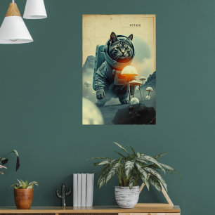 Póster de arte de ciencia ficción vintage de astro