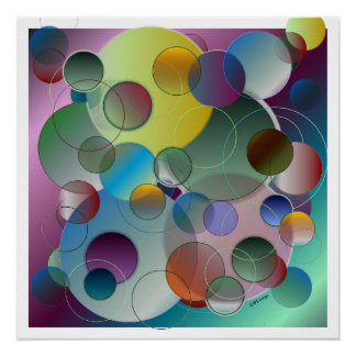 Póster de Arte de Círculos Abstractos Dimensionale
