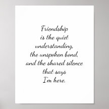 Póster de arte de cita de amistad con letra script