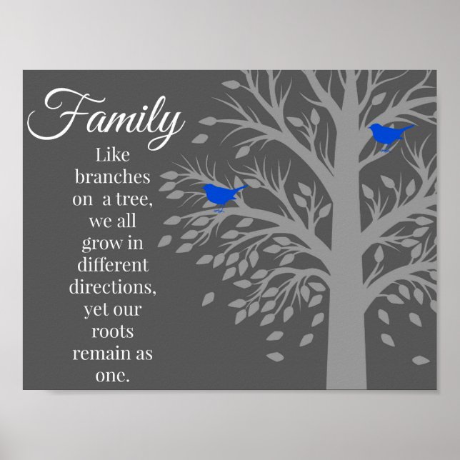 Poster de arte de citas de árbol de familia (Frente)