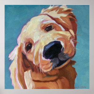 Poster de arte de cobre de Golden Retriever