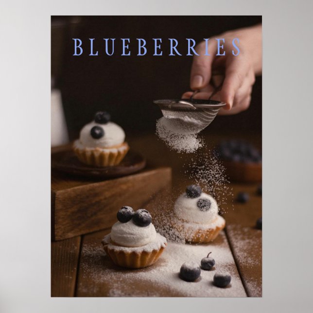 Poster de arte de cocina Blueberries (Frente)