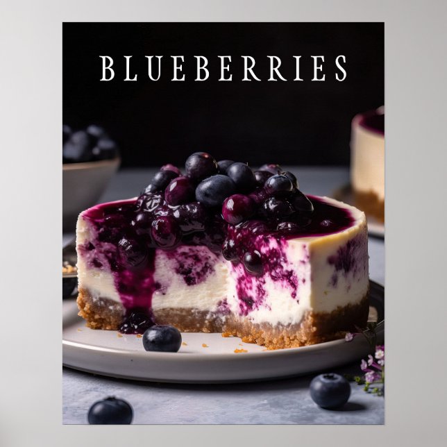 Poster de arte de cocina Blueberries (Frente)
