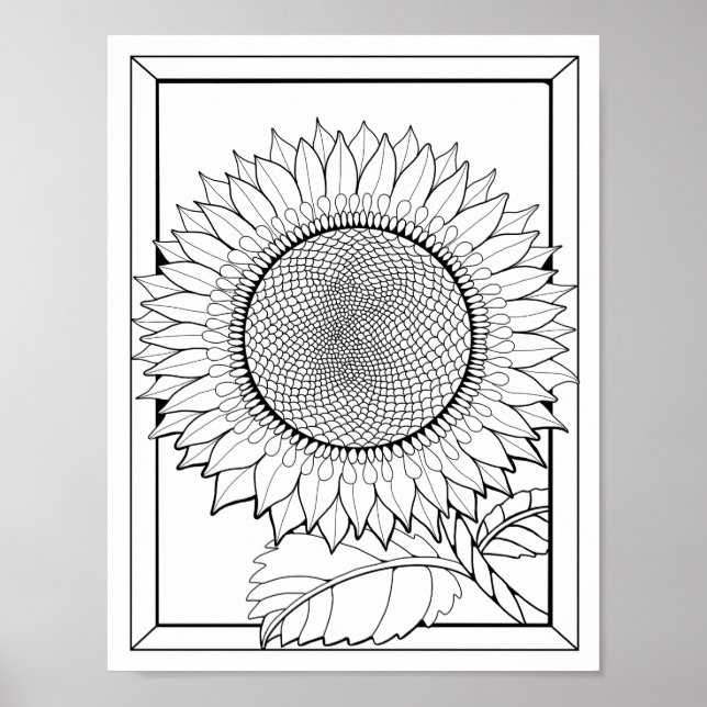 Poster de arte de color de girasol (Frente)