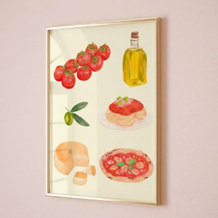 Póster de Arte de Comida Italiana