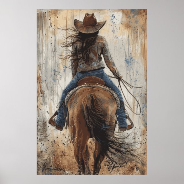 Poster de arte de Cowgirl Lover (Frente)