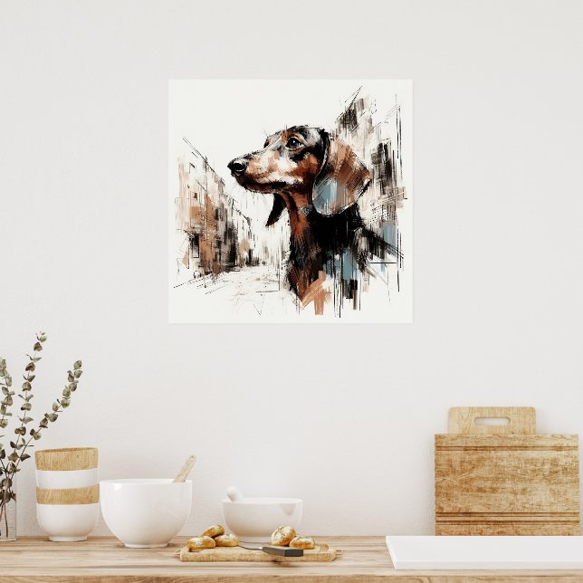 Póster de arte de Dachshund (Cocina)