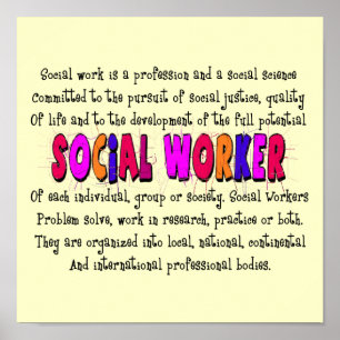 Poster de arte de definición de trabajador social