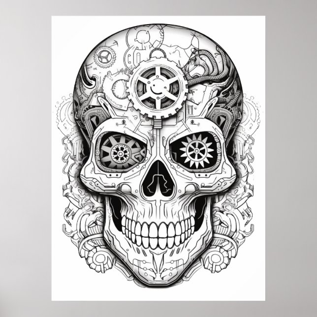 Póster de arte de dibujo de cráneo de azúcar para  (Frente)