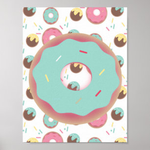 Póster de Arte de Donut Escarchado con Sprinkles 3