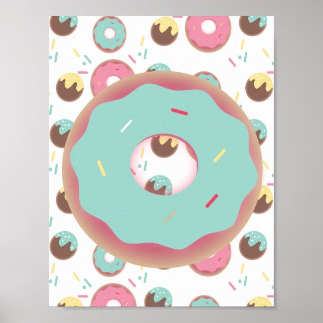 Póster de Arte de Donut Escarchado con Sprinkles 3 (Frente)
