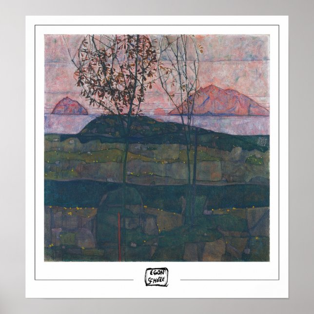 Póster de arte de Egon Schiele Zedign #6-3 (Frente)
