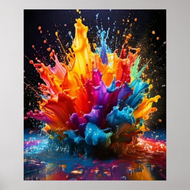 Póster de arte de explosión de salpicaduras de pin (Frente)