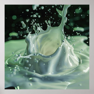 Poster de Arte de Explosión Líquida Esmeralda