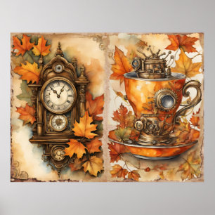 Poster de arte de Fall Steampunk