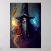 Póster de Arte de Fantasía del Mago Oscuro | Decor