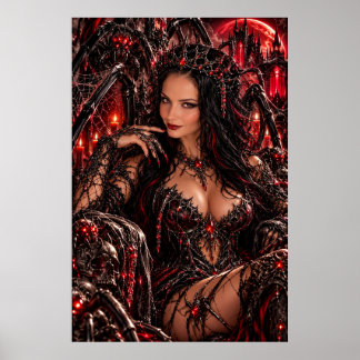 Póster de arte de fantasía gótica Reina del Trono