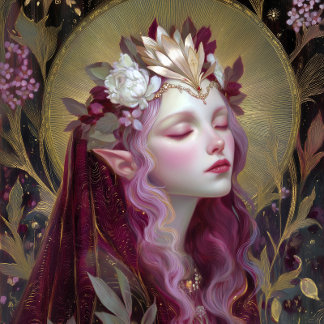 Póster de Arte de Fantasía Reina Diosa Elfa