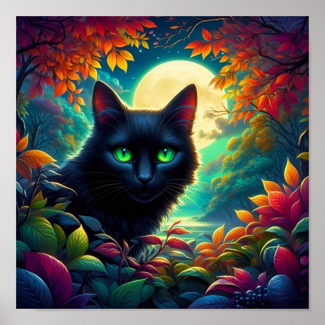 Póster de Arte de Felino de Fantasía (Frente)