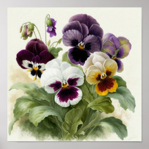 Póster de Arte de Flor de Pensamiento