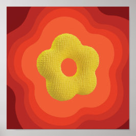 Póster de Arte de Flor Naranja Impactante - Diseño