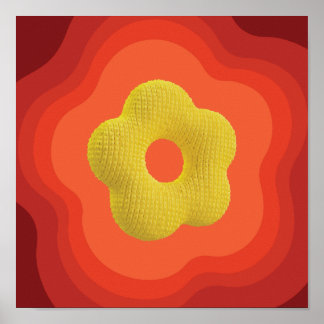 Póster de Arte de Flor Naranja Impactante - Diseño
