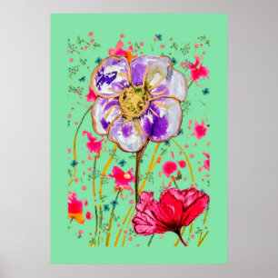 Poster de arte de flores