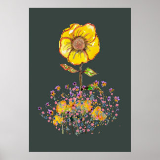 Poster de arte de flores