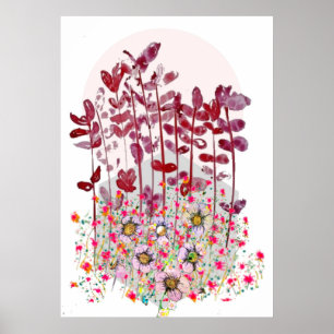 Poster de arte de flores