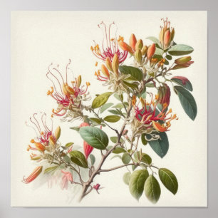 Póster de Arte de Flores de Madreselva