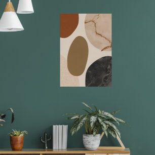 Póster de arte de formas abstractas con textura de