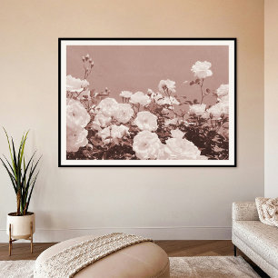 Póster de Arte de Foto de Jardín Floral de Rosas S