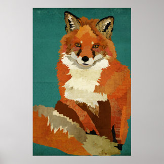 Poster de arte de Fox roja