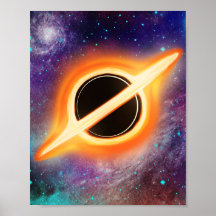 Póster de Arte de Galaxia de Agujero Negro Cósmico