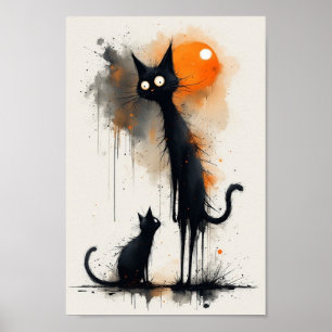Poster de arte de gato colorido