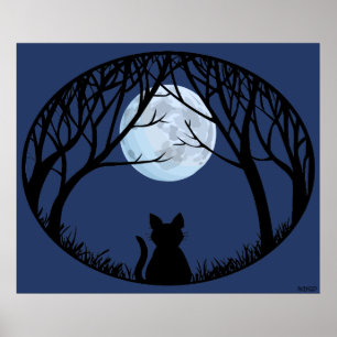 Poster de arte de gato gordo lindo amante de gato