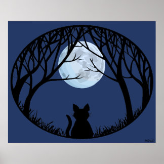 Poster de arte de gato gordo lindo amante de gato 