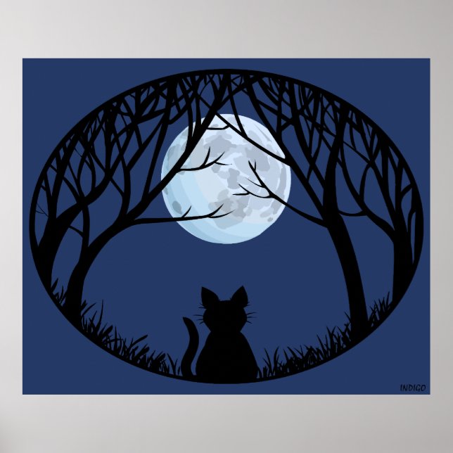 Poster de arte de gato gordo lindo amante de gato  (Frente)