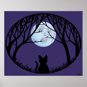 Poster de arte de gato gordo lindo amante de gato