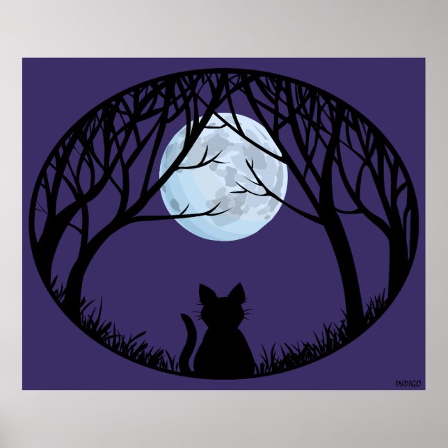 Poster de arte de gato gordo lindo amante de gato  (Frente)