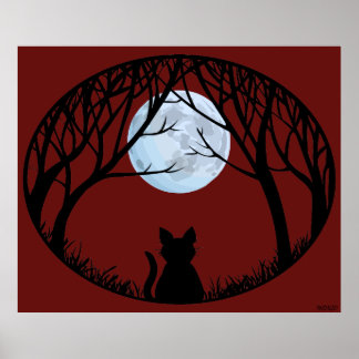 Poster de arte de gato gordo lindo amante de gato