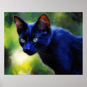 Póster de arte de gato negro