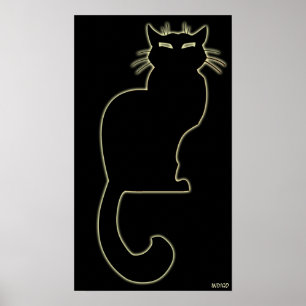 Poster de arte de gato Negro amante de gato imprim