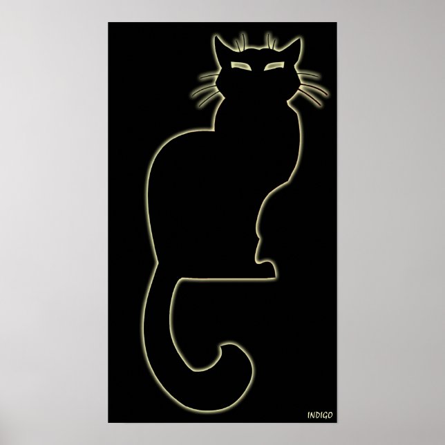 Poster de arte de gato Negro amante de gato imprim (Frente)