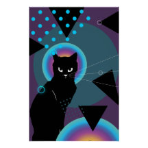 Poster de arte de gatos abstractos