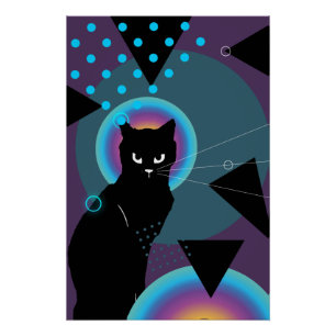 Poster de arte de gatos abstractos
