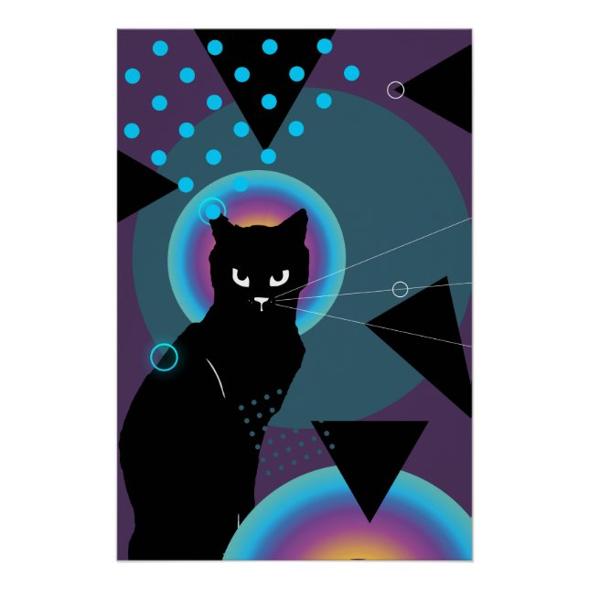 Poster de arte de gatos abstractos (Anverso)