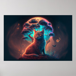 Poster de arte de gatos místicos