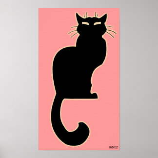 Poster de arte de gatos rosado Lover imprime Poste