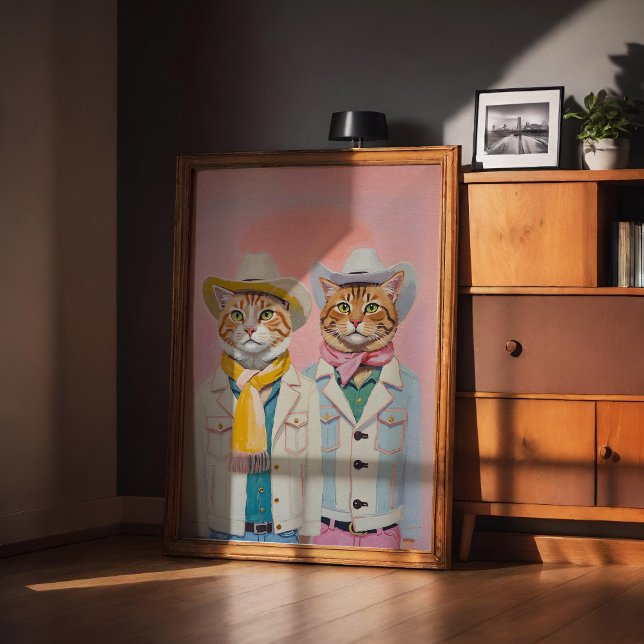 Póster de Arte de Gatos Vaqueros Pastel Impresión (Subido por el creador)